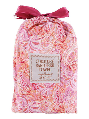 Simply Southern Towel - Pink Paisley