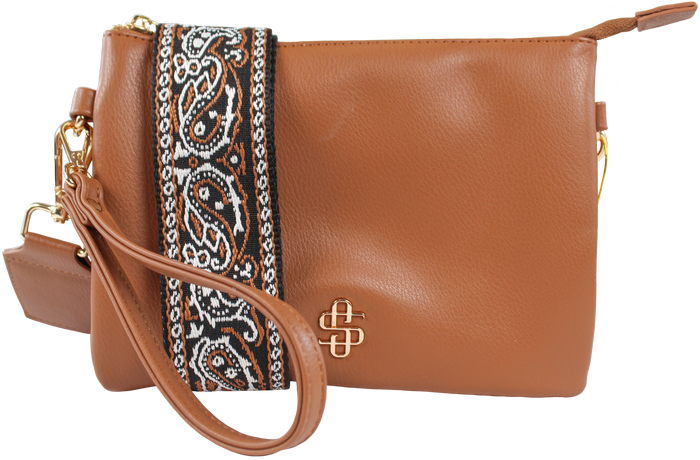 SS Leather Crossbody Wallet - Cocoa