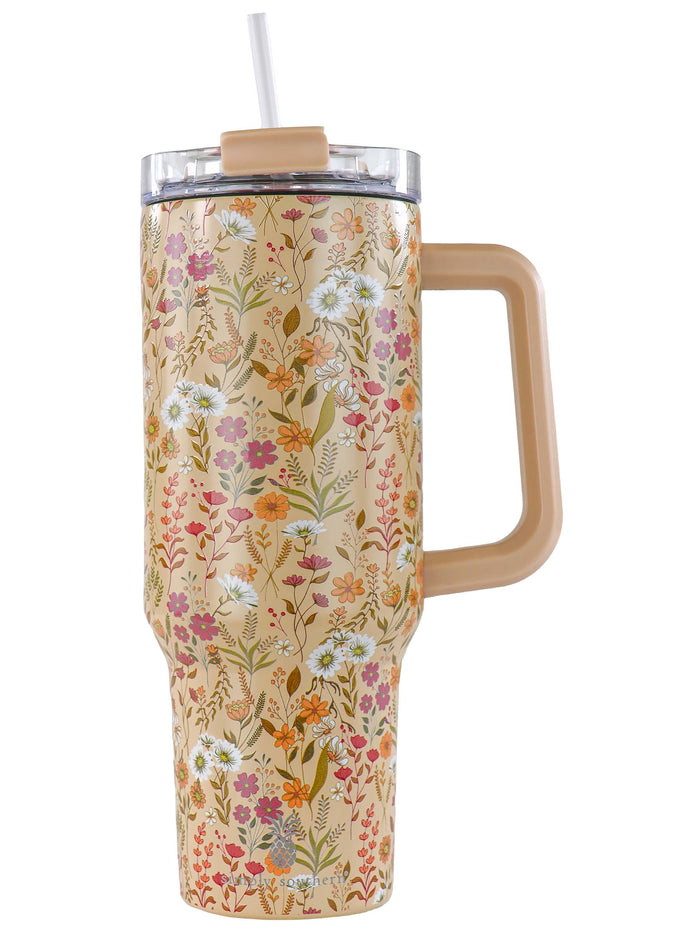 SS - Tumbler40 - Tan Flowered