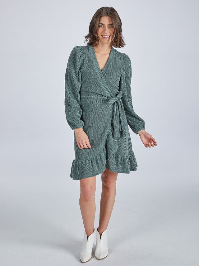 Simply Southern Knit Wrap Dress Jade