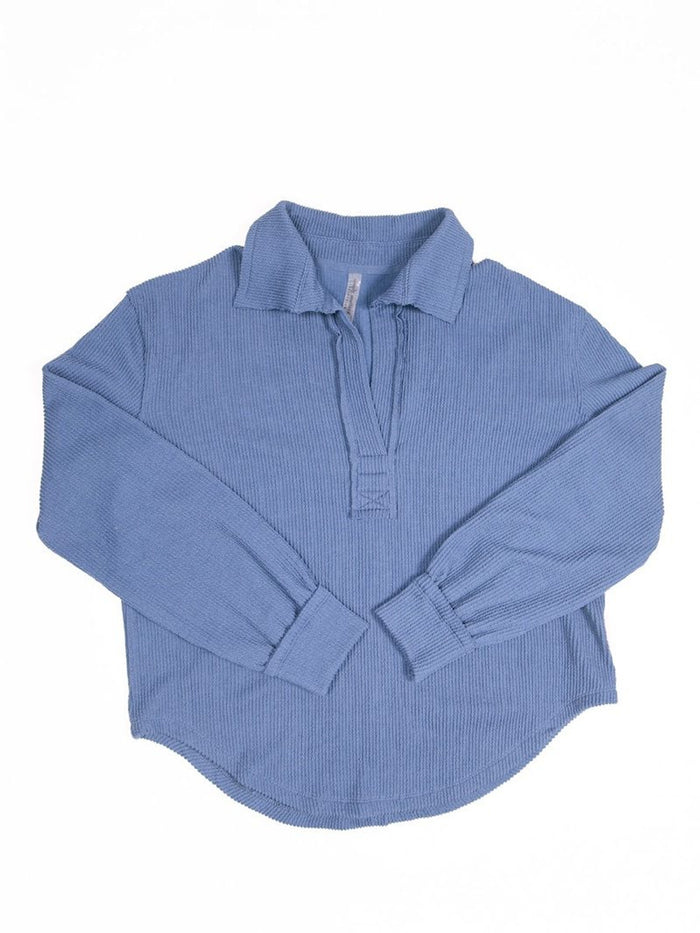 Simply Southern Knit Top Dark Blue