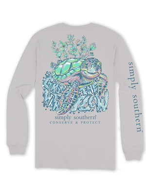 Simply Southern LS Tee - Trackt1 Grow White Water