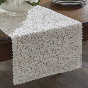 13" x 36" Table Runner - Lace Cream