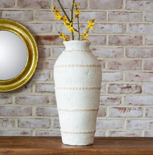 17" Terracotta Line Vase