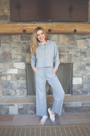 SS Crop Hoodie - Heather Grey