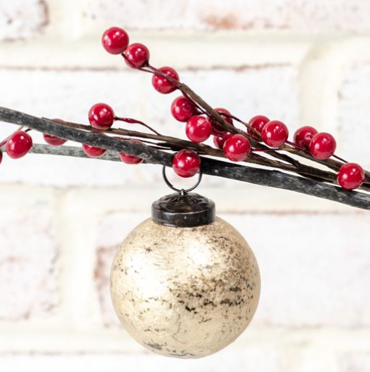 2" Gold Foil Glass Ball Ornaments