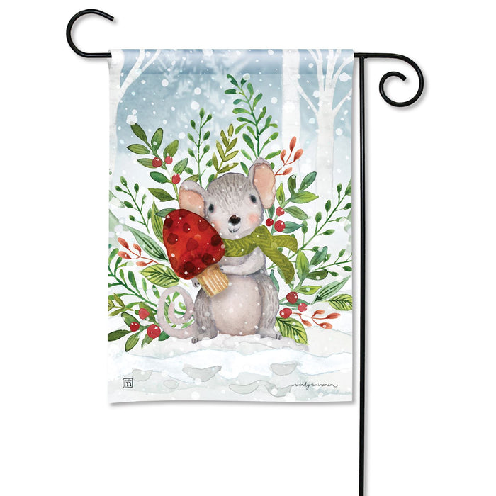 Garden Flag - Winter Mouse