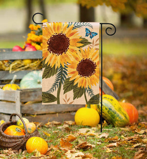 Garden Flag - Sunflower Butterfly