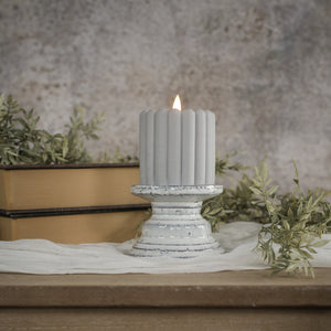 3" Cream Pillar Candle Stand