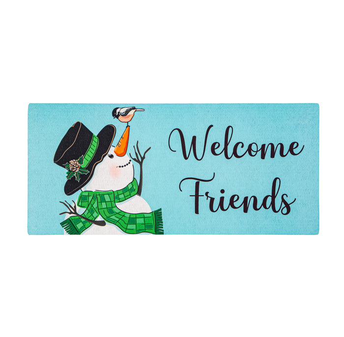 Mat Insert - Snowman and Chickadee