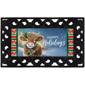 Mini Mat Insert - Seasons Greetings Cow