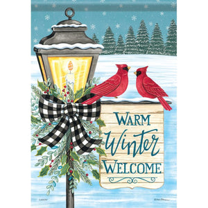 Garden Flag - Winter Welcome Cardinal