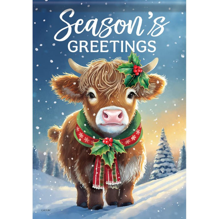 Standard Flag - Seasons Greetings Cow