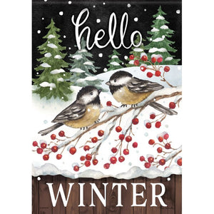 Standard Flag - Chickadee Winter