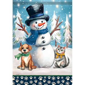 Garden Flag - Frosty Paws Love