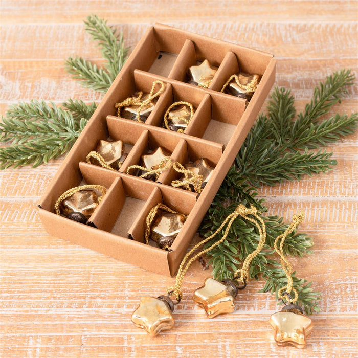 Gold Glass Star Ornaments