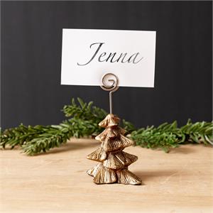 Gold Christmas Tree Card Holder