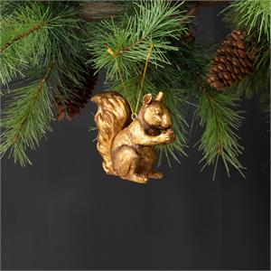Golden Squirrel Christmas Ornament