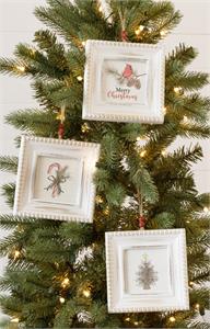 Beaded Mini Frame Cardinal