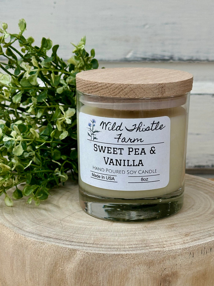 8oz Soy Candle-Sweet Pea & Vanilla