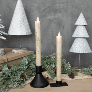 9.5" Moving Flame Cream Taper Candle (Set 2)
