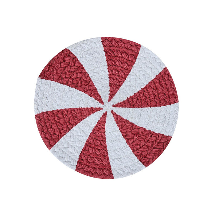 Braided Trivet HS 8" - Peppermint Candy