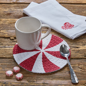 Braided Trivet HS 8" - Peppermint Candy