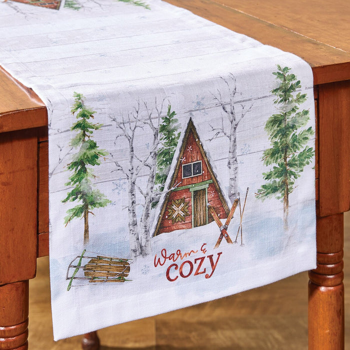 36" Table Runner - Snowflake Lodge