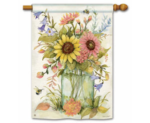 Standard Flag - Bee Spring Bouquet