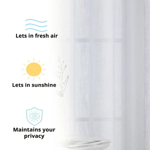 54x84 Abbey Faux Linen Grommet Curtain Panel White
