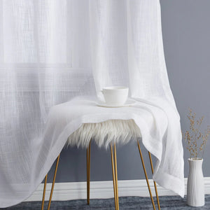 54x84 Abbey Faux Linen Grommet Curtain Panel White