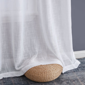54x84 Abbey Faux Linen Grommet Curtain Panel White