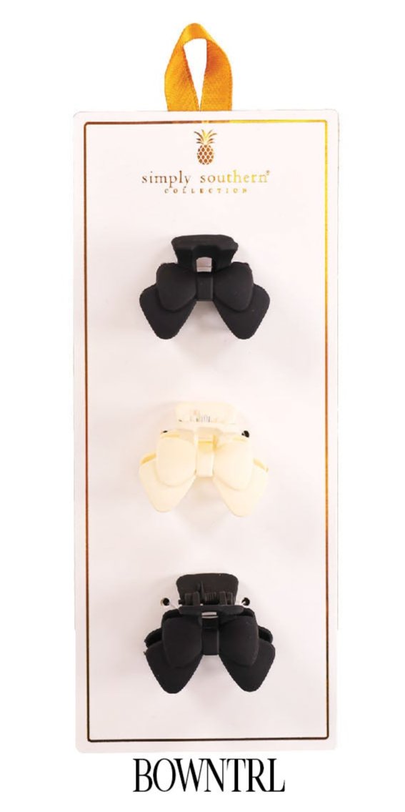 Simply Southern Hair Clip Trio - Bow Neutral