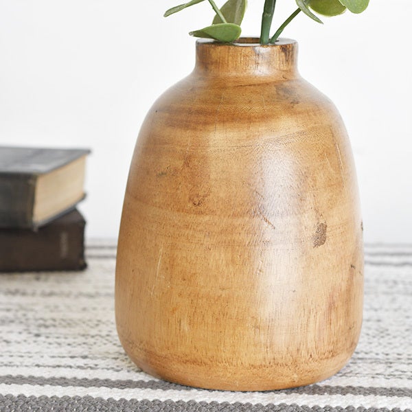 7" Wooden Vase