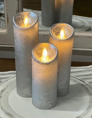 Flameless Candles - Lg Silver