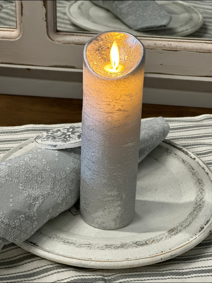 Flameless Candles - Lg Silver