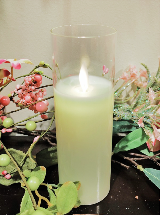 Slim Pillar Candle - Green