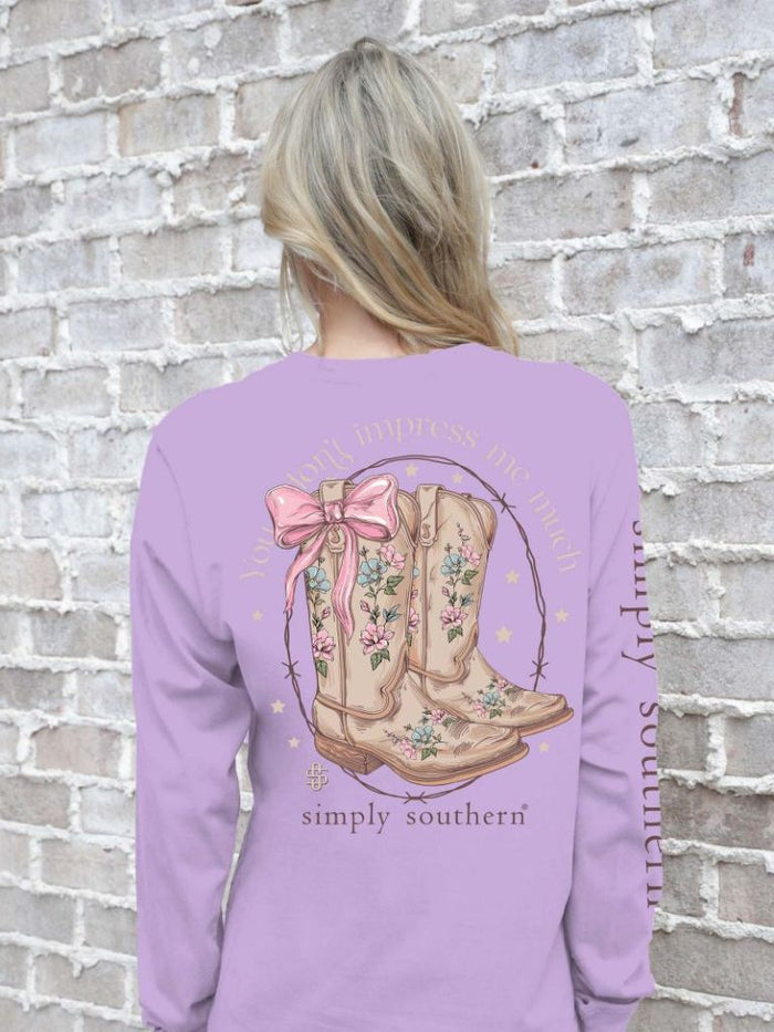 Simply Southern LS Tee - Impress Lilac