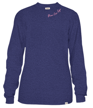 Simply Southern LS Tee - Think Pink - Denim