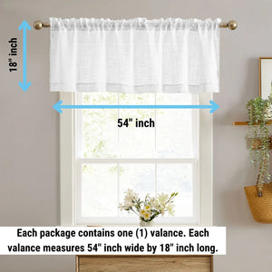 Linda Faux Linen Cafe Valance White