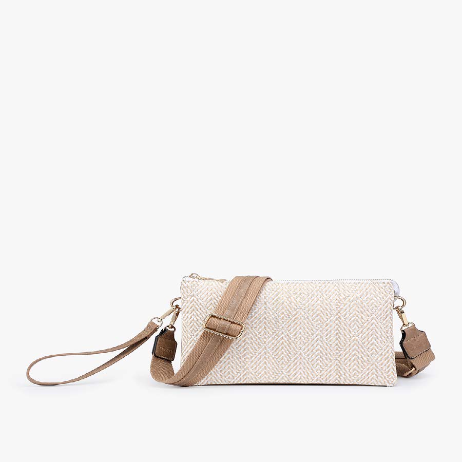 The Izzy Crossbody Bag w/ Guitar Strap - Tan/White Arrowhead – Southern  Julep