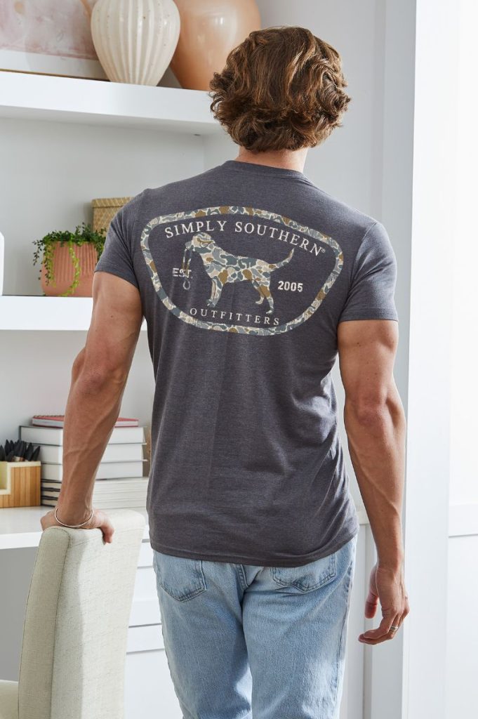 Simply Southern Tee - Camo Dog Iron Heather