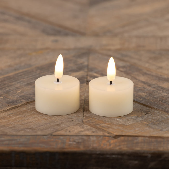 3D Flame Cream Tealight Candles (set 2)