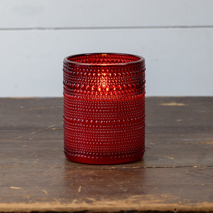 5" Red Dotted Glass 3D Flame
