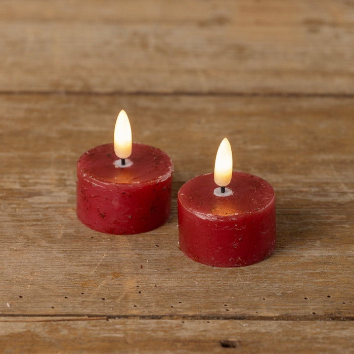 3D Flame Red Tealight Candles (set 2)