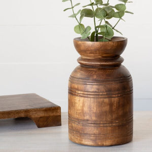 9" Wooden Vase