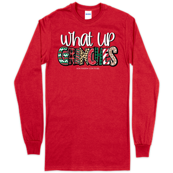Southern Couture - Classic LS Tee - What up Grinches Red