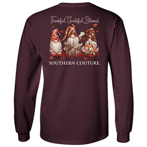 Southern Couture - Classic LS Tee - Thankful Grateful Gnomes Maroon