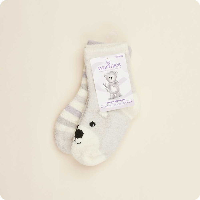 Warmies Crew Socks - Marshmallow Bear