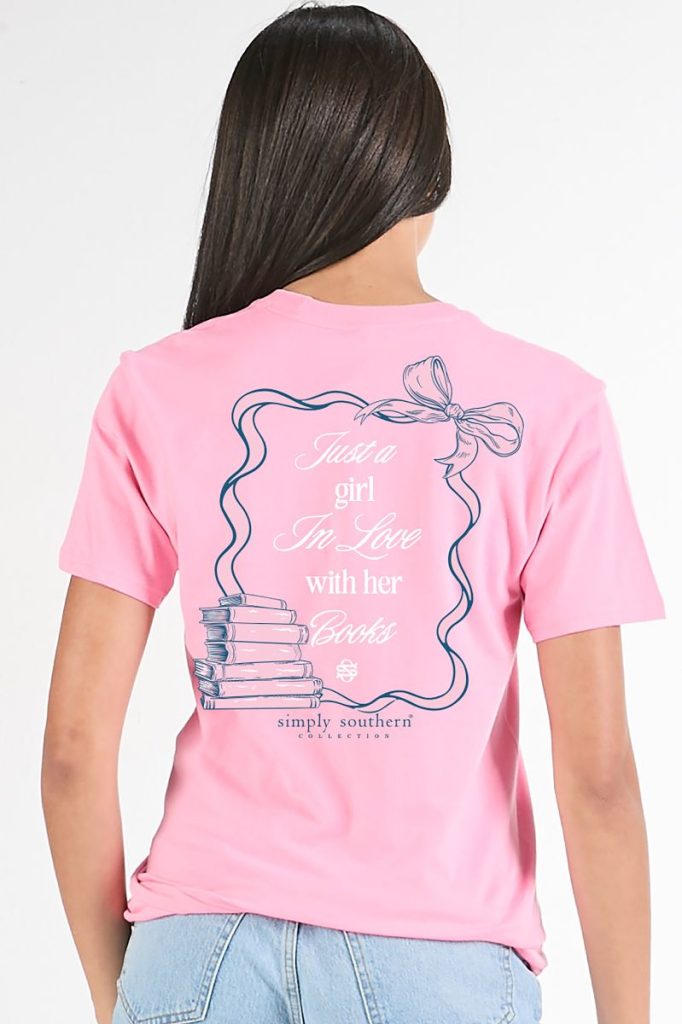Simply Southern Tee - Book Love Washed Pink